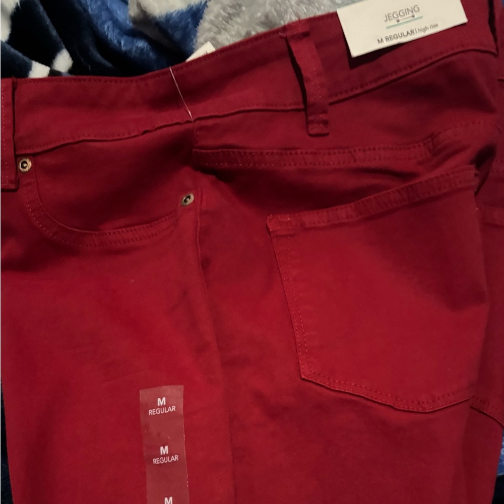 Women's Red Jeggings size M regular high rise